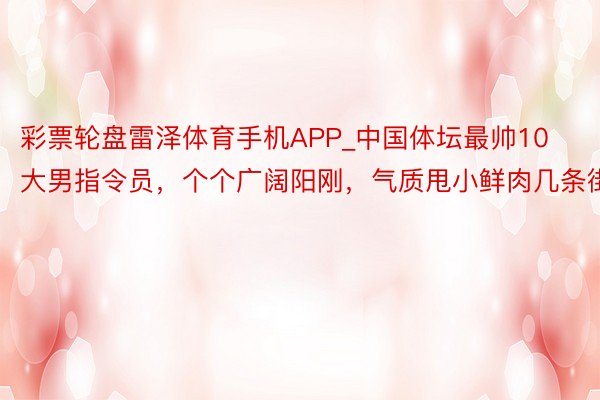 彩票轮盘雷泽体育手机APP_中国体坛最帅10大男指令员，个个广阔阳刚，气质甩小鲜肉几条街